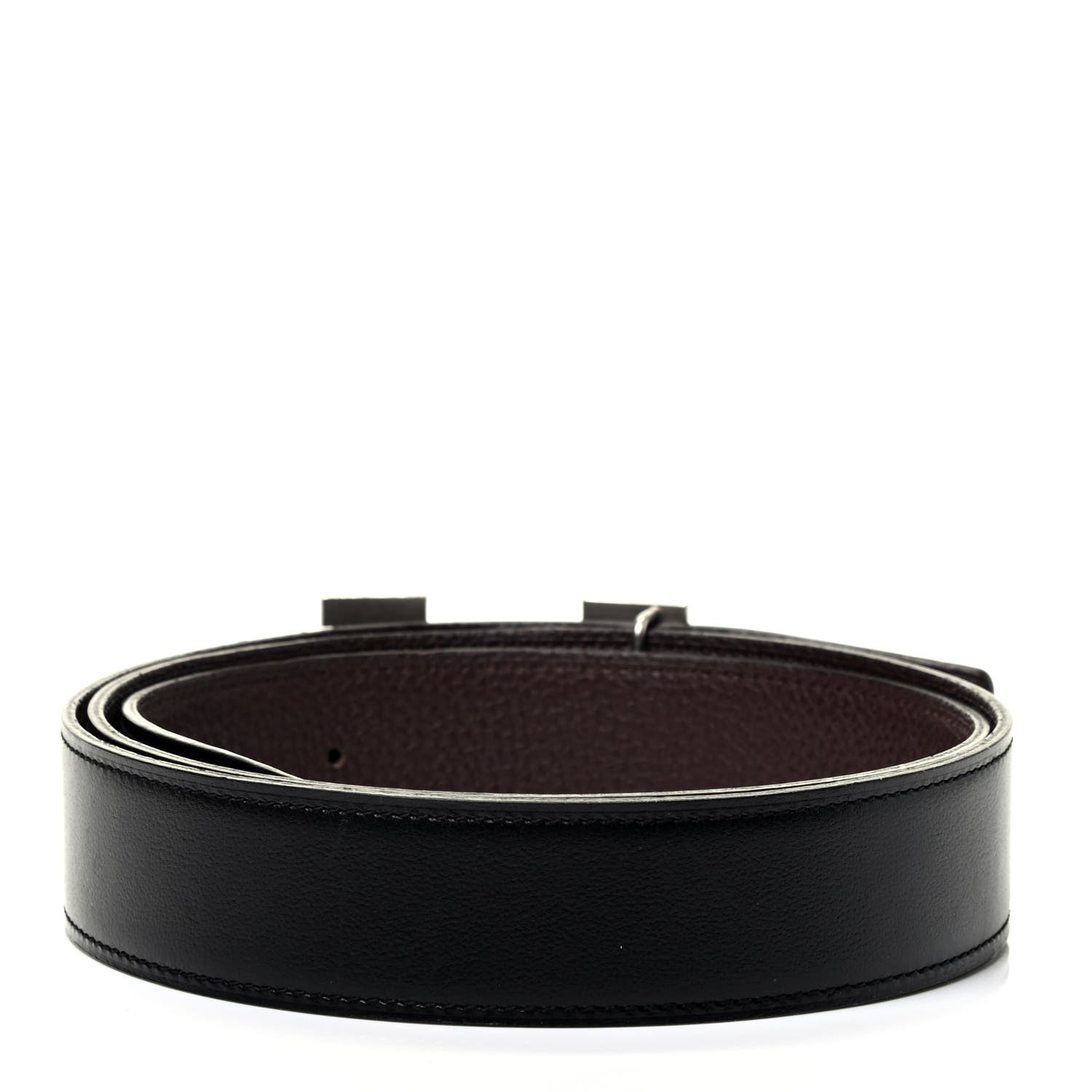 Hermes Box Togo 32mm H Belt 90 Black Chocolate 2 of 3