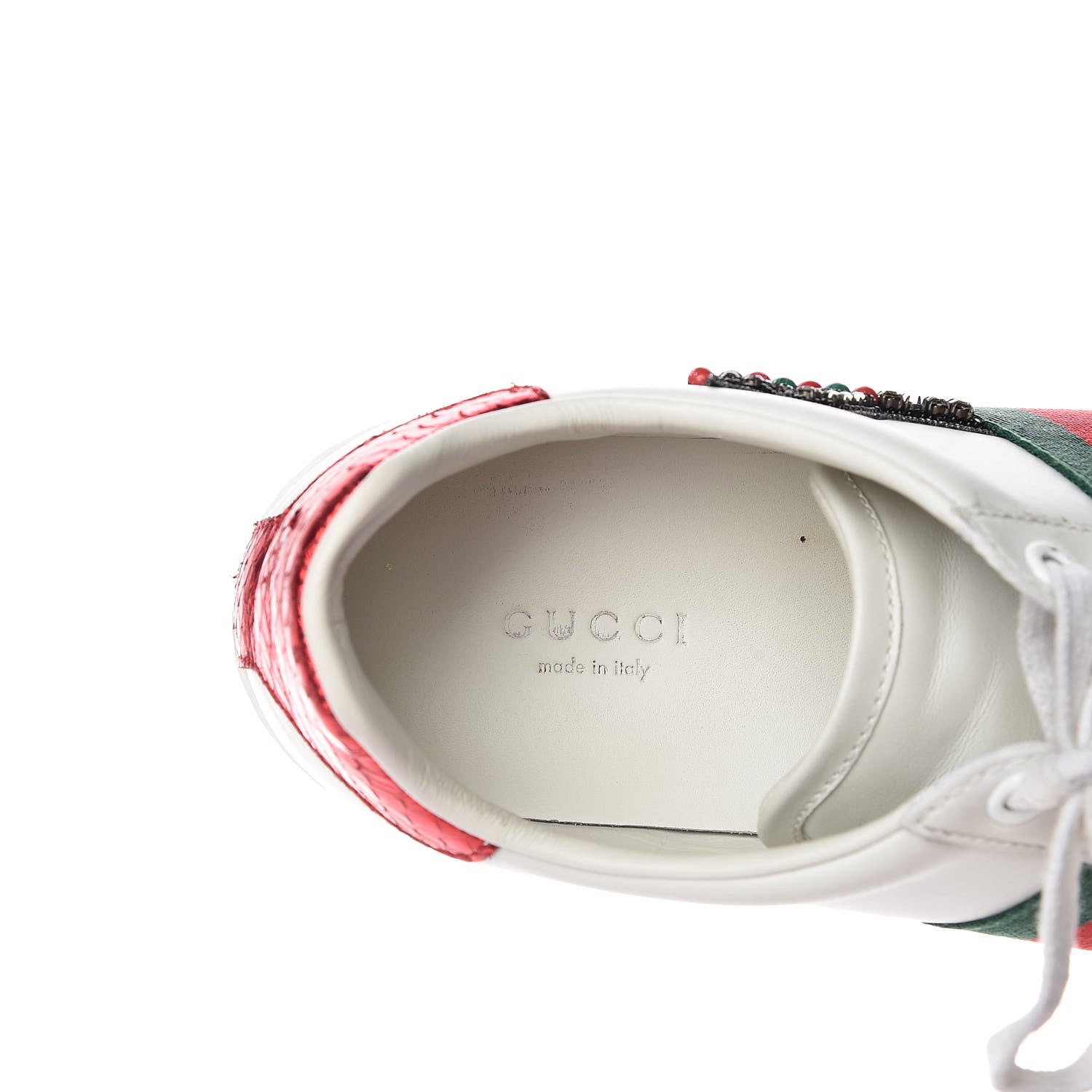 Gucci Calfskin Web Studded Arrow Ace Sneakers 36.5 White 9 of 15