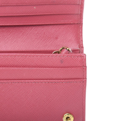 Prada Saffiano Bow Continental Wallet Peonia 9 of 17