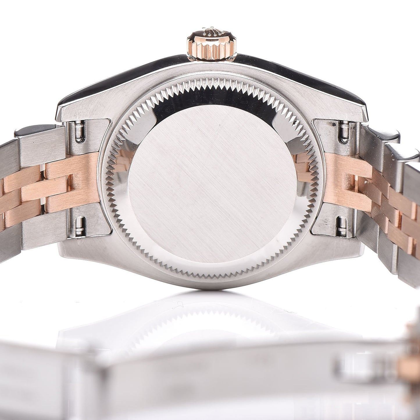 Stainless Steel 18K Everose Gold Black Mother of Pearl Diamond 26mm Oyster Perpetual Datejust Watch