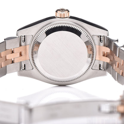 Rolex Stainless Steel 18K Everose Gold Black Mother of Pearl Diamond 26mm Oyster Perpetual Datejust Watch 5 of 8