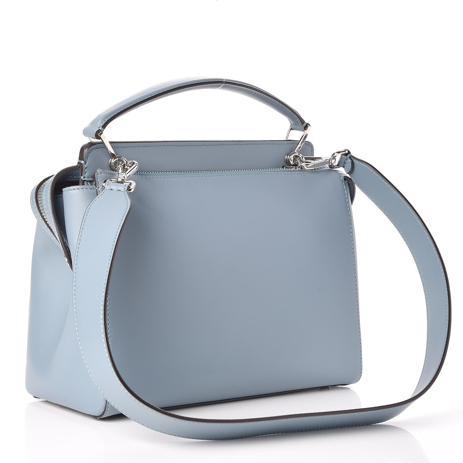 Fendi Vitello Baltico Dolce DotCom Satchel Riviera Blue Notte 3 of 10