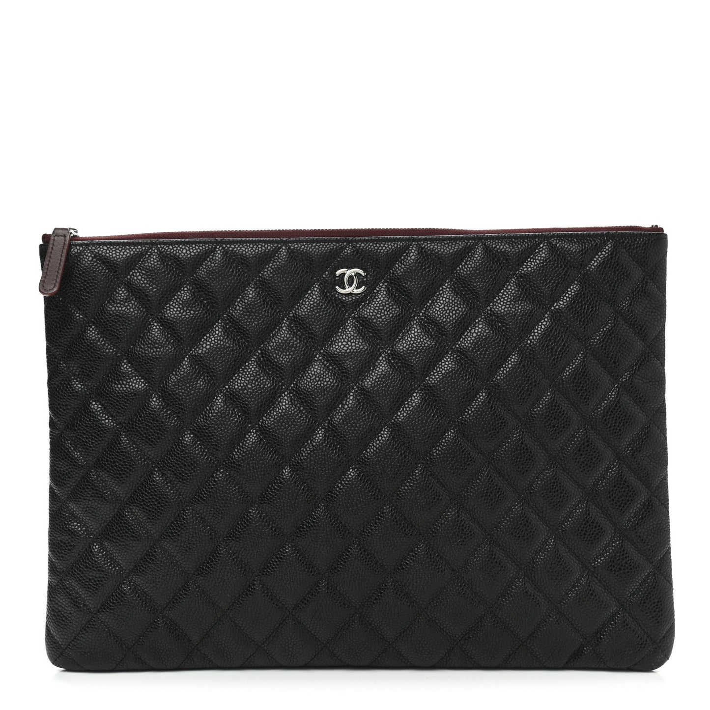 Caviar Quilted Large Cosmetic Case Black