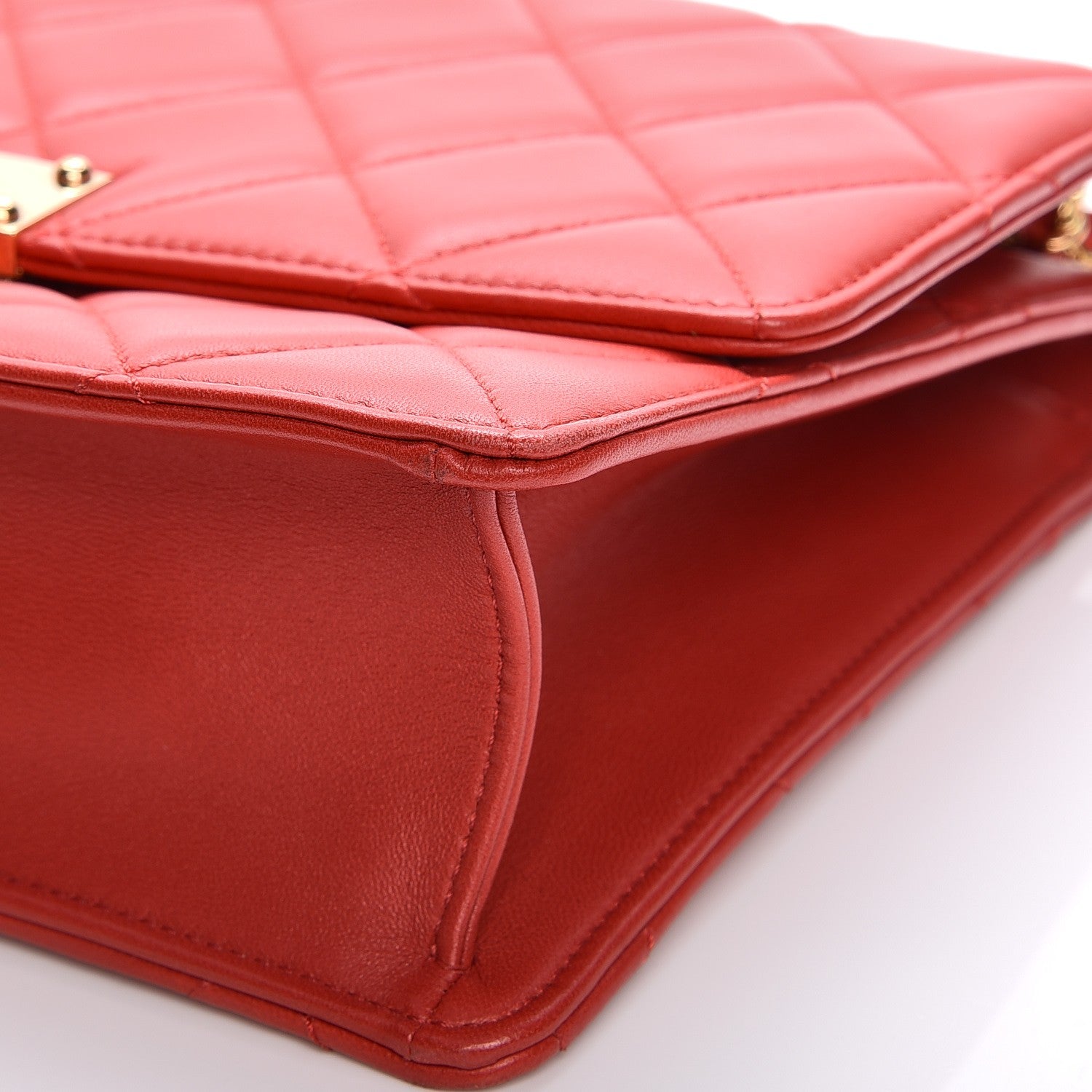 Chanel Lambskin Quilted Large Golden Class Flap Red 9 of 10