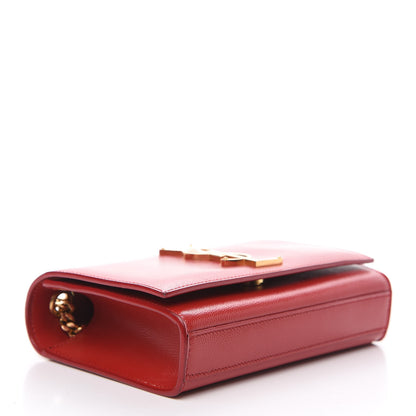 Saint Laurent Grain De Poudre Small Monogram Kate Satchel Red 3 of 11