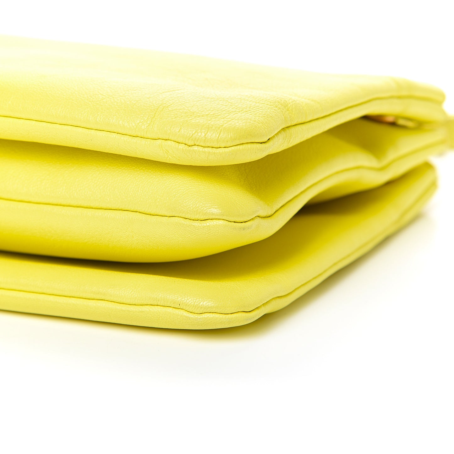 Lambskin Small Trio Crossbody Bag Fluo Yellow