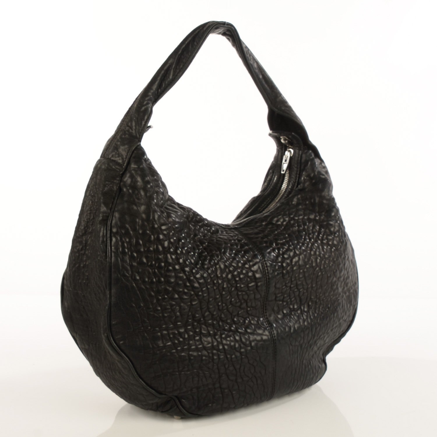 Alexander Wang Pebbled Lambskin Morgan Hobo Black Silver Hardware 3 of 8