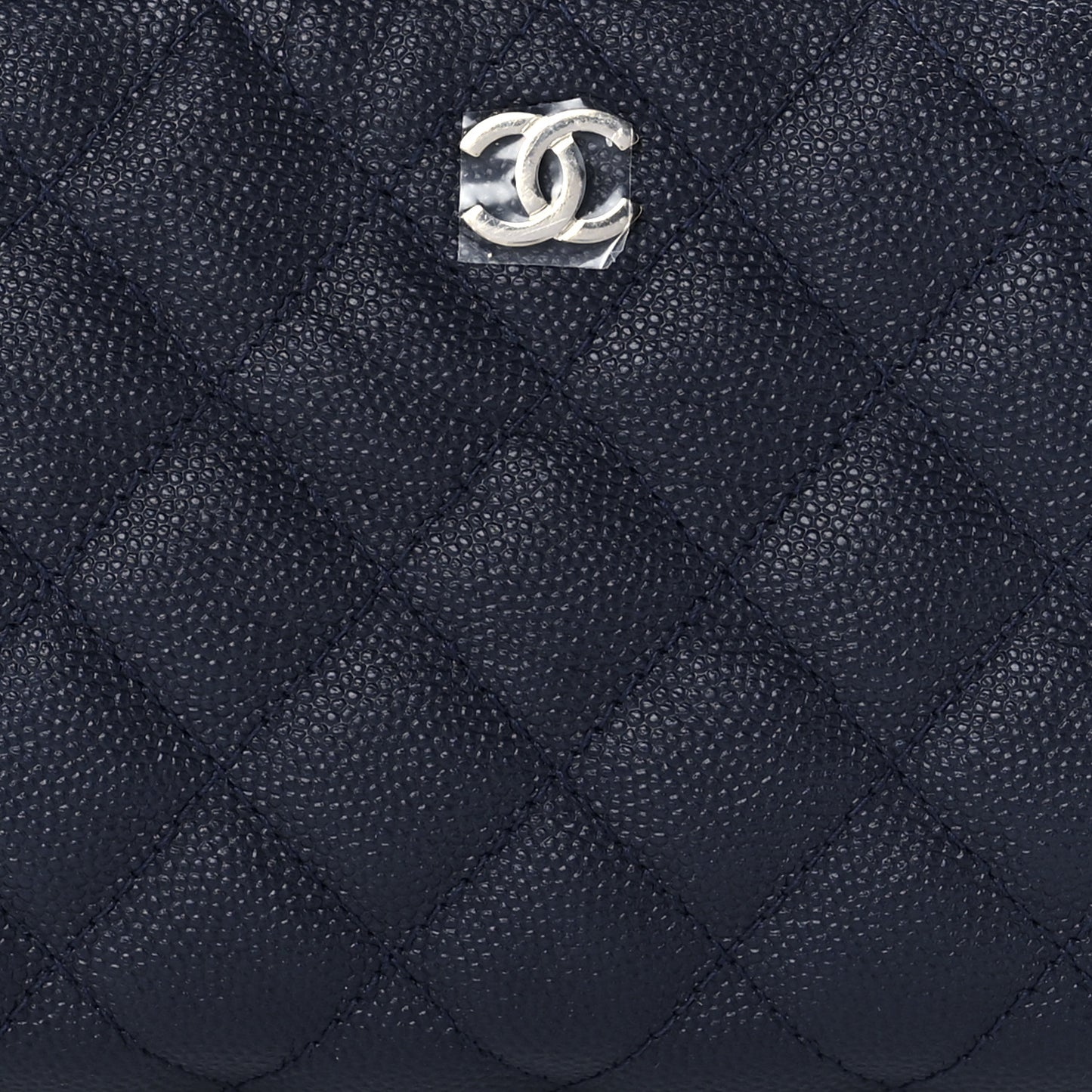 Caviar Quilted Small Pouch Navy