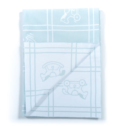 Hermes Cotton Knit Adada Baby Blanket Bleu Glacier 3 of 3