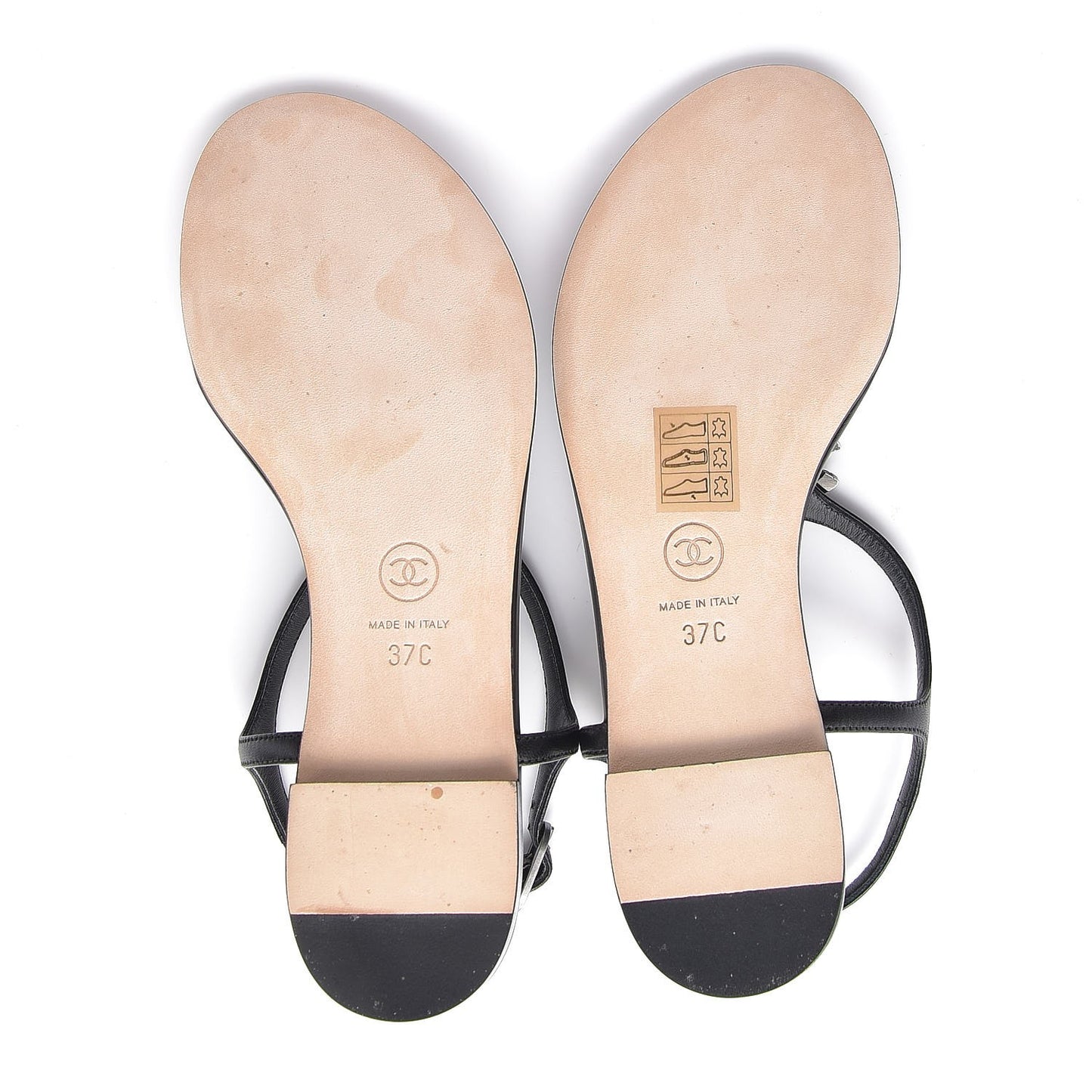 Lambskin Crystal CC Thong Sandals 37 Black