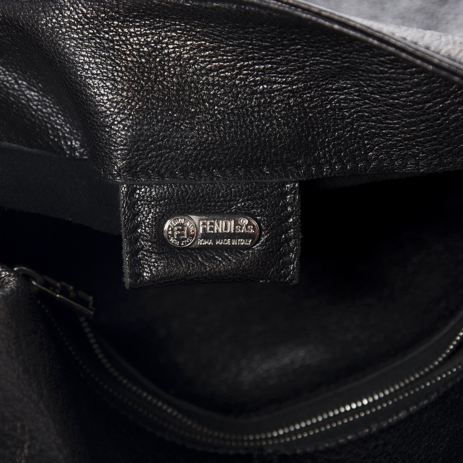 Fendi Calfskin Big Forever Mama Baguette Black 8 of 11