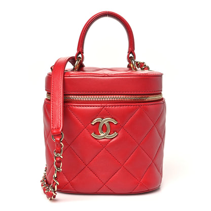 Chanel Lambskin Quilted Trendy Vanity Case Red 1 of 11