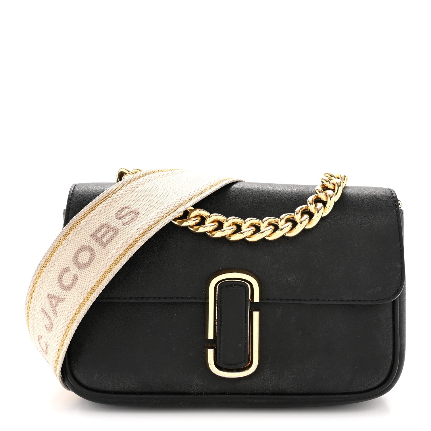 Marc Jacobs Calfskin The J Marc Shoulder Bag Black 1835901
