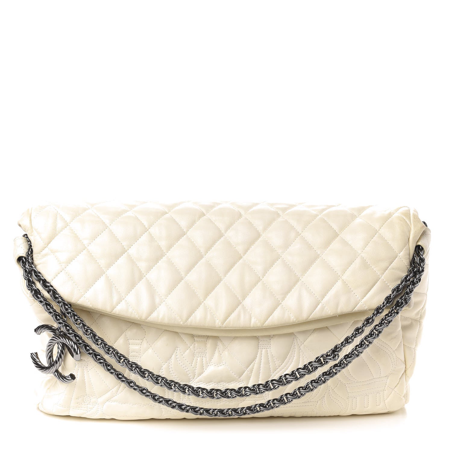 Chanel Lambskin Quilted Large Paris Moscou Red Square Bag Beige 1 of 18