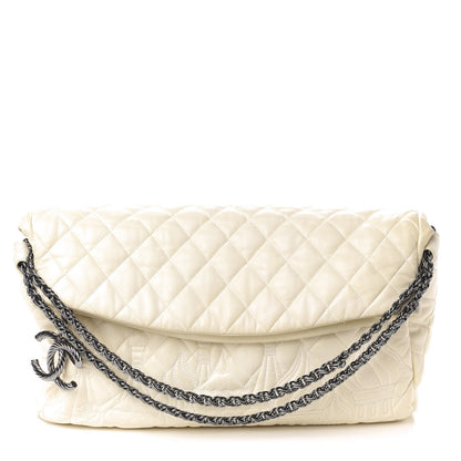 Chanel Lambskin Quilted Large Paris Moscou Red Square Bag Beige 1 of 18