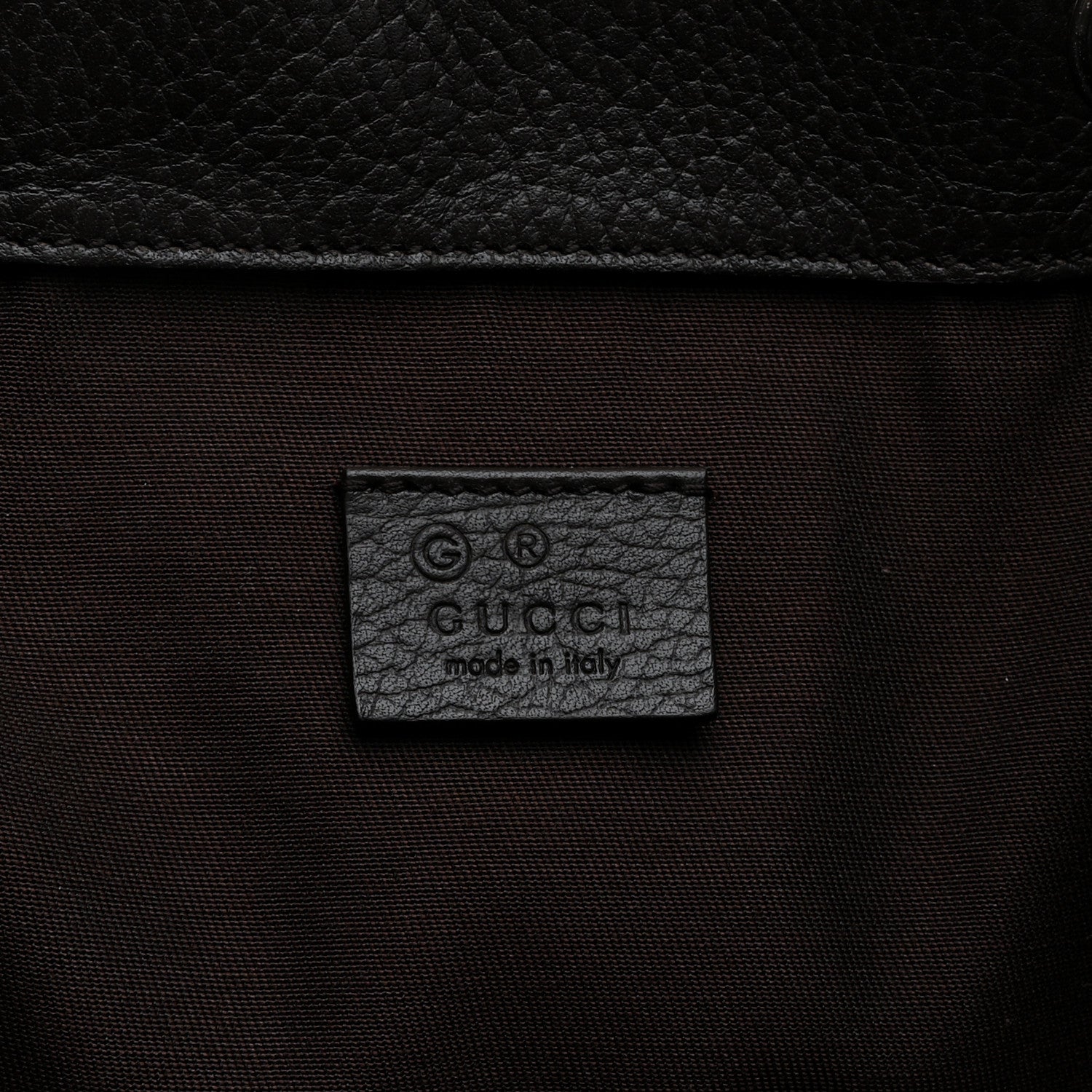 Gucci Monogram Dollar Calfskin O Drawstring Backpack Beige Ebony Testa di Moro Dark Chocolate 6 of 11