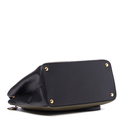 Prada Saffiano Lux Bi-Color Medium Tote Militare Black 3 of 9