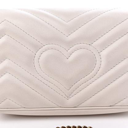 Gucci Calfskin Matelasse Super Mini GG Marmont Shoulder Bag White 10 of 17