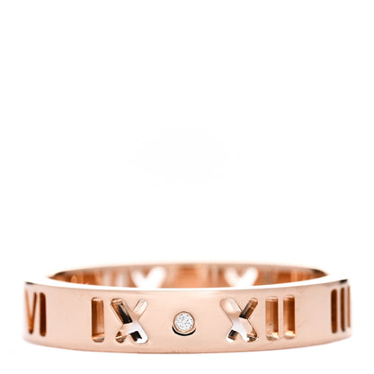 Tiffany 18K Rose Gold Diamond Atlas Pierced Ring 51 5.75 1 of 4
