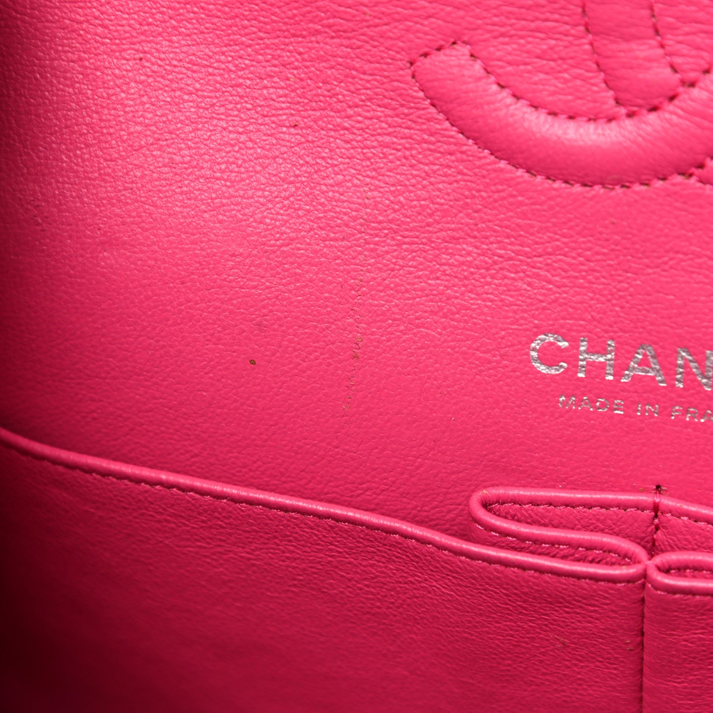 Lambskin Quilted Medium Double Flap Dark Pink