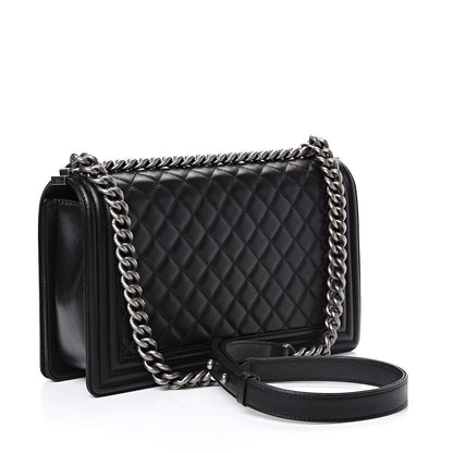 Chanel Lambskin Quilted New Medium Boy Flap Black 2 of 13