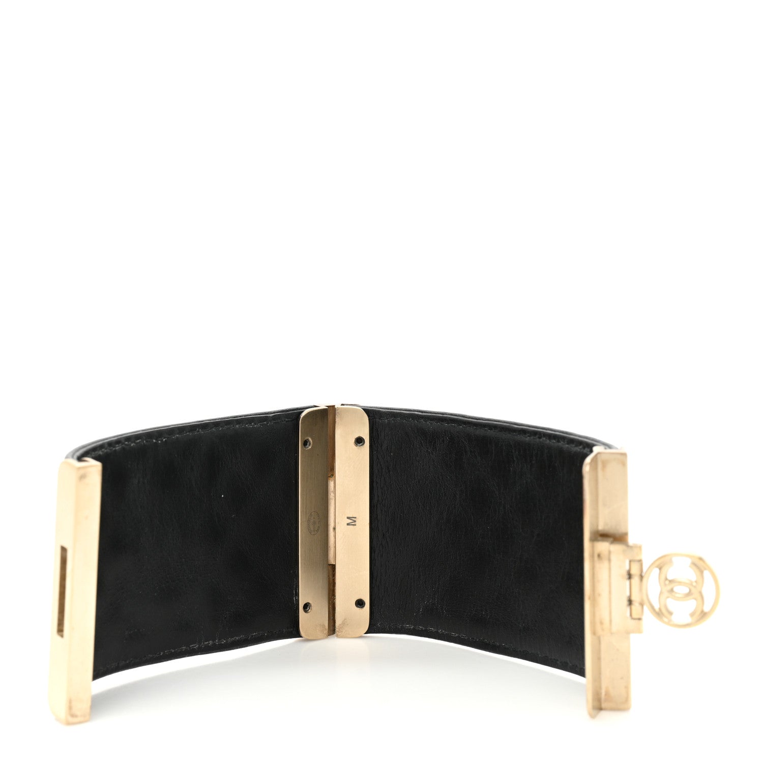 Chanel Calfskin Quilted CC Wide Cuff M Black 3 of 5