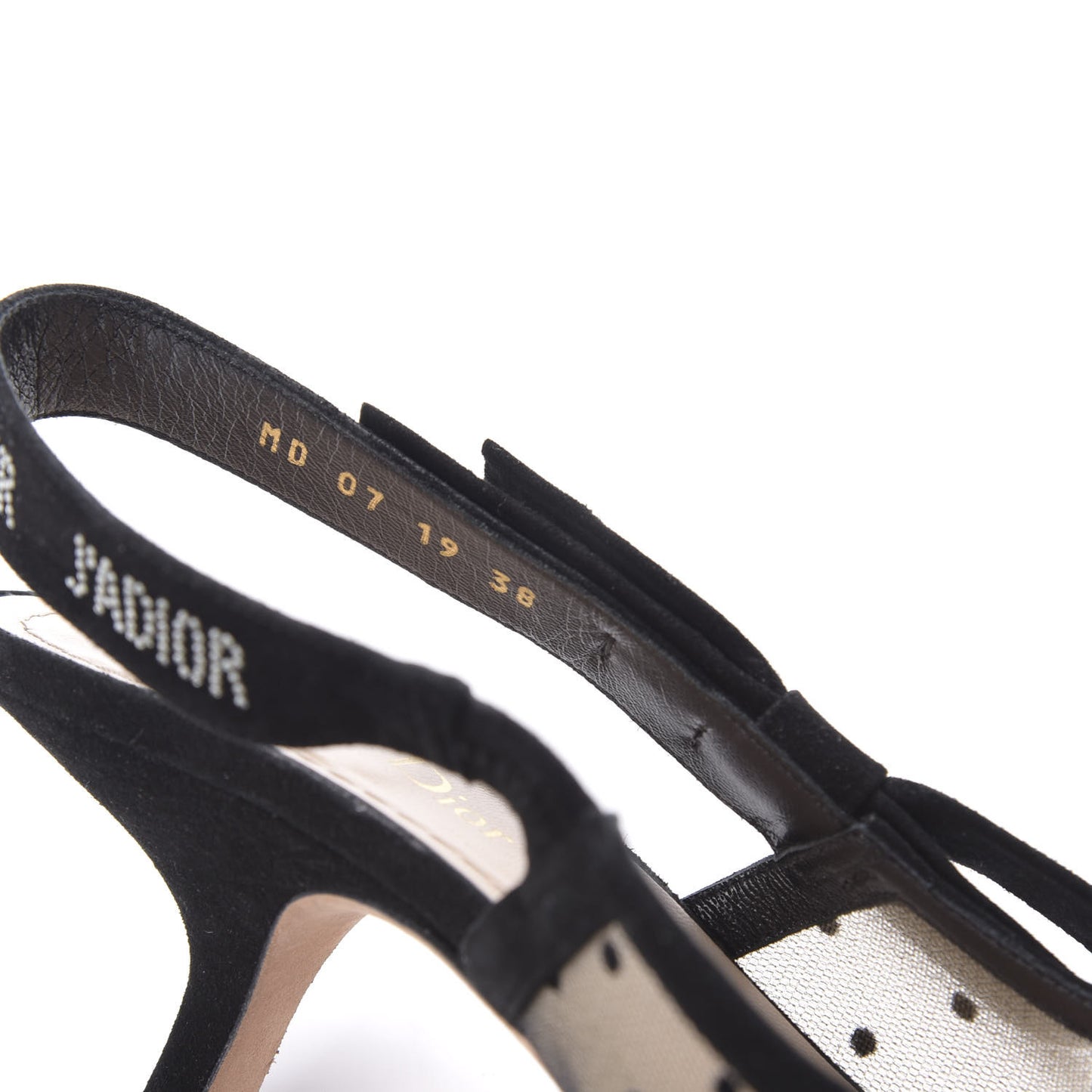 Mesh Plumetis Crystal Suede J'Adior Slingback 65mm Pumps 38 Nude Black