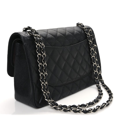 Chanel Caviar Quilted Jumbo Double Flap Black 3 of 11