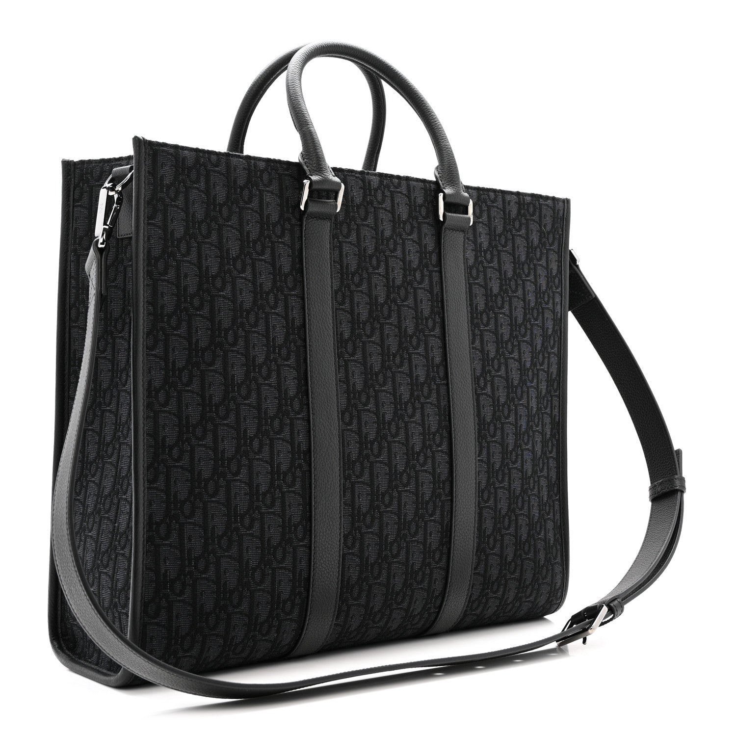 Christian Dior Oblique Grained Calfskin East West Tote Black 3 of 11