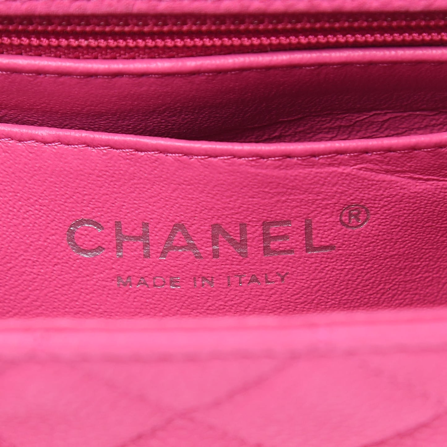 Iridescent Caviar Quilted Mini Rectangular Flap Pink