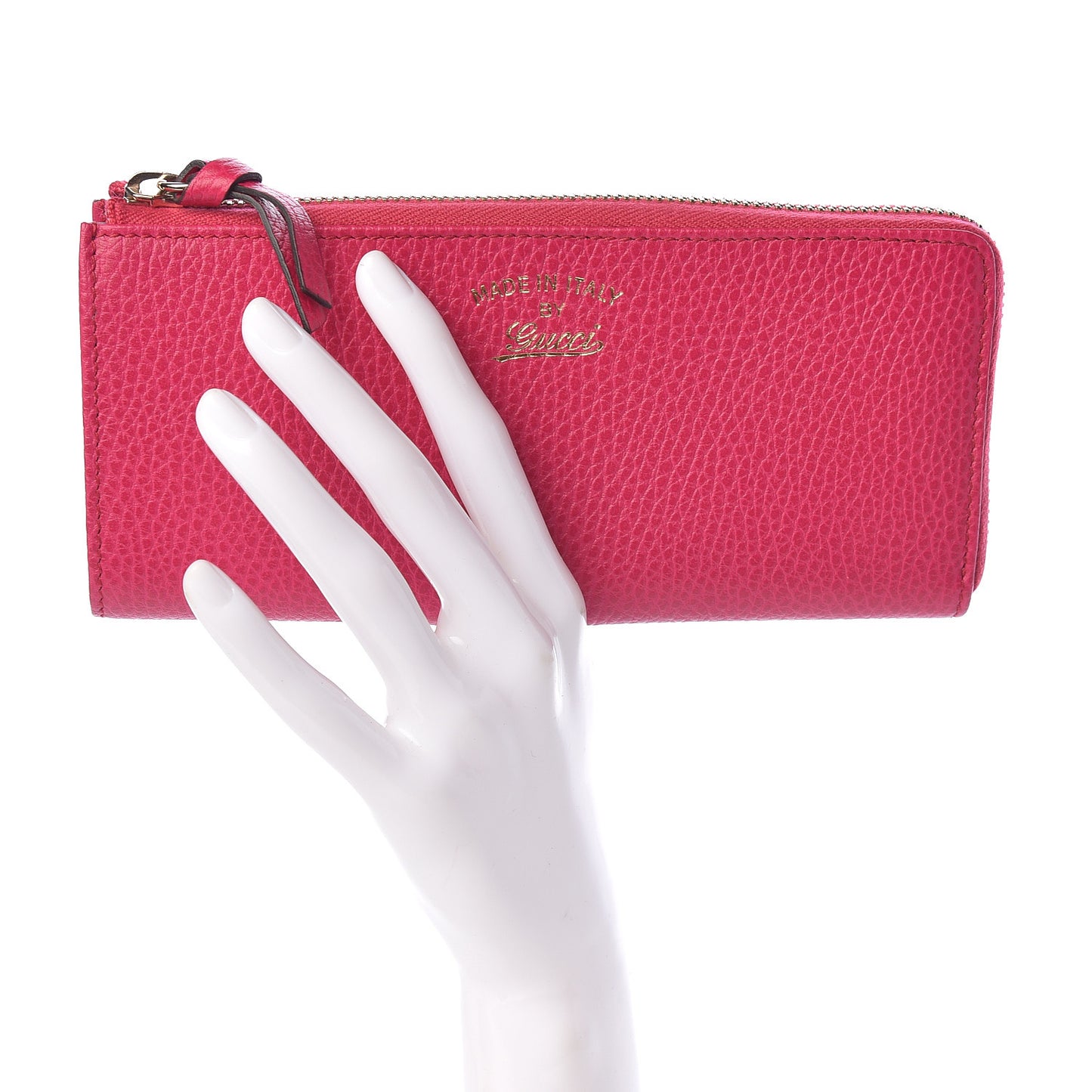 Dollar Calfskin Swing Zip Wallet Blossom