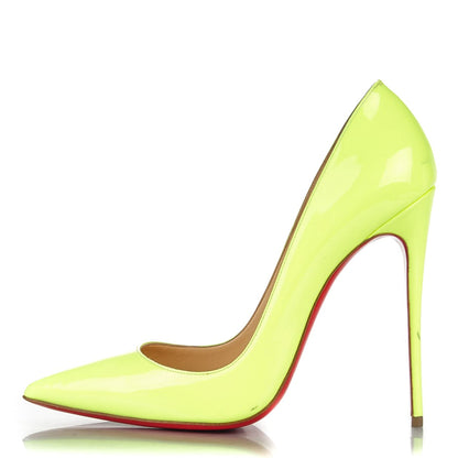 Christian Louboutin Patent So Kate 120 Pumps 40.5 Neon Yellow 1 of 8