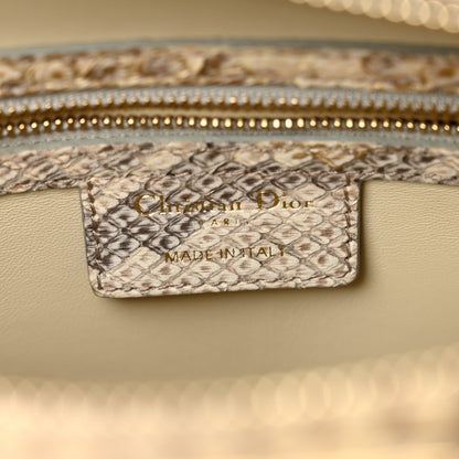 Christian Dior Metallic Snakeskin Large Lady Dior Beige Gold 6 of 13
