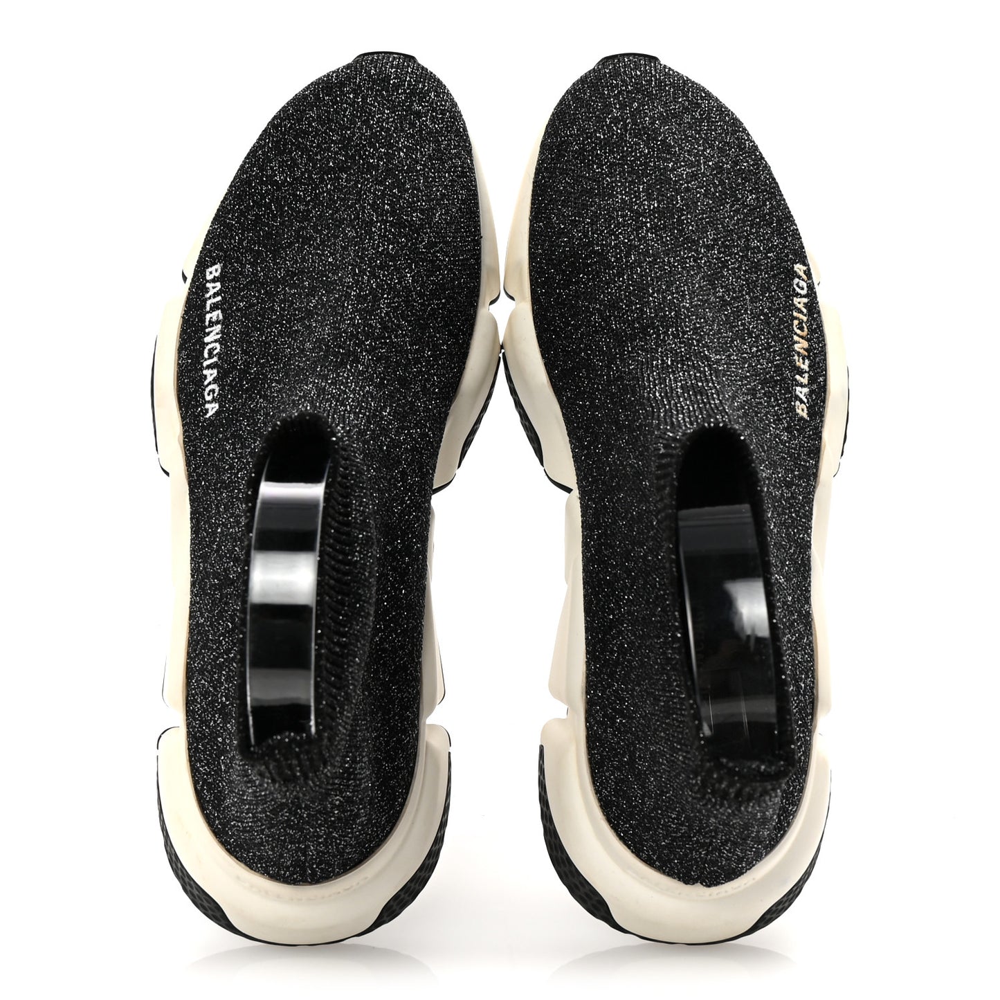 Laminated Knit Bi-Color Sole Womens Speed Sneakers 37 White Black