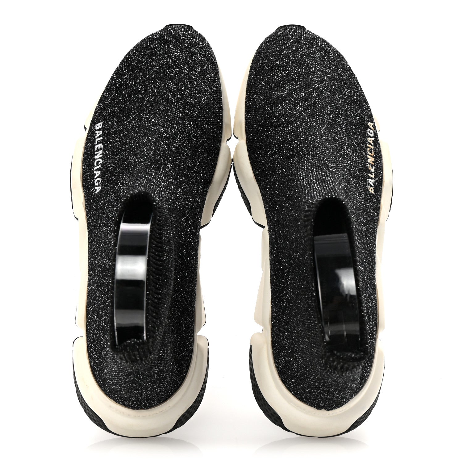 Balenciaga Laminated Knit Bi-Color Sole Womens Speed Sneakers 37 White Black 2 of 10