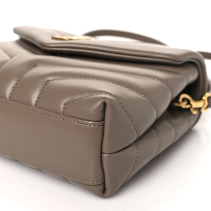 Saint Laurent Calfskin Y Quilted Monogram Toy Loulou Crossbody Bag Greyish Brown 10 of 11