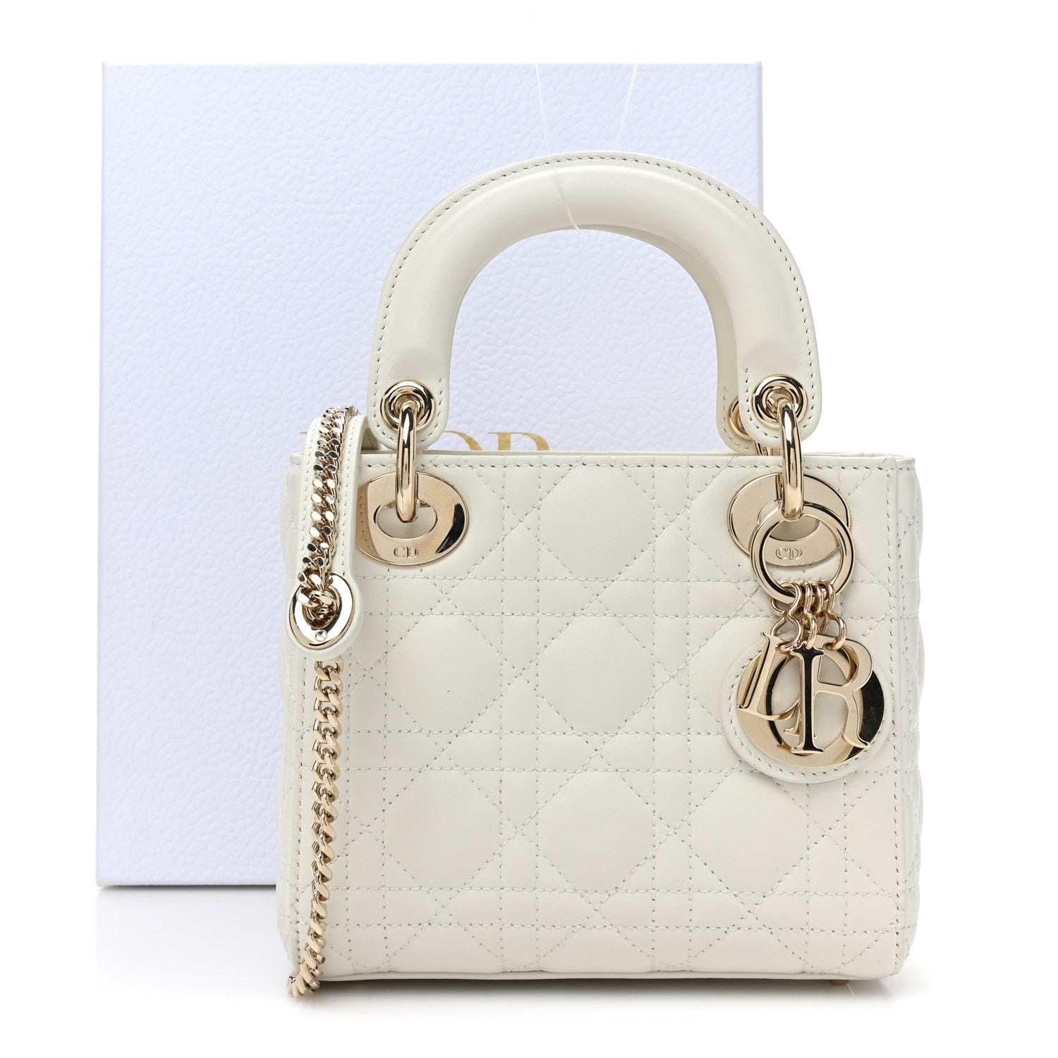 Christian Dior Lambskin Cannage Mini Lady Dior White 11 of 11