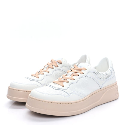 Gucci Calfskin GG Tennis Embossed Womens Platform 55mm Sneakers 40 White 3 of 10