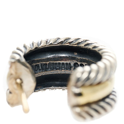 David Yurman Sterling Silver 14K Yellow Gold 16mm Cable Classics Hoop Earrings 5 of 5