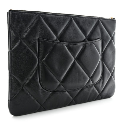 Chanel Goatskin Quilted Large Chanel 19 Cosmetic Case Black 3 of 10