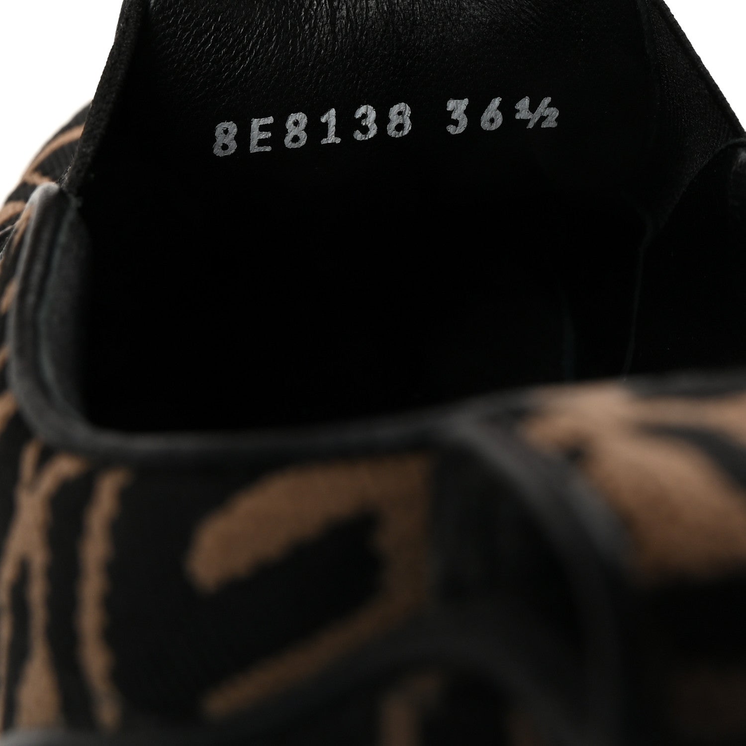 Fendi X SARA COLEMAN Canvas FF Vertigo Embroidered Womens Rise Slip On Sneakers 36.5 Tobacco Black 9 of 10