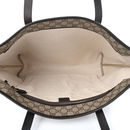 Gucci GG Supreme Monogram Medium Zippered Shopping Tote Dark Brown 4 of 9