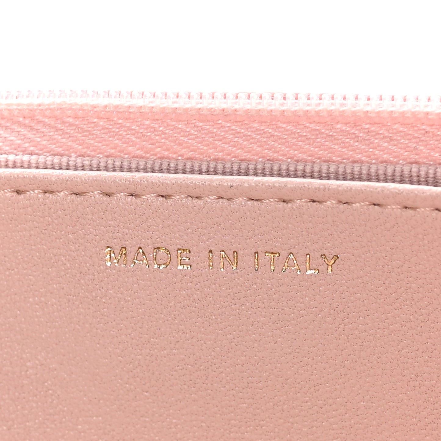 Shiny Lambskin Quilted Golden Links Wallet On Chain WOC Light Pink