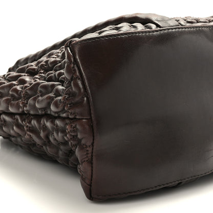 Chanel Wrinkled Lambskin Hidden Chain Small Tote Brown 8 of 9