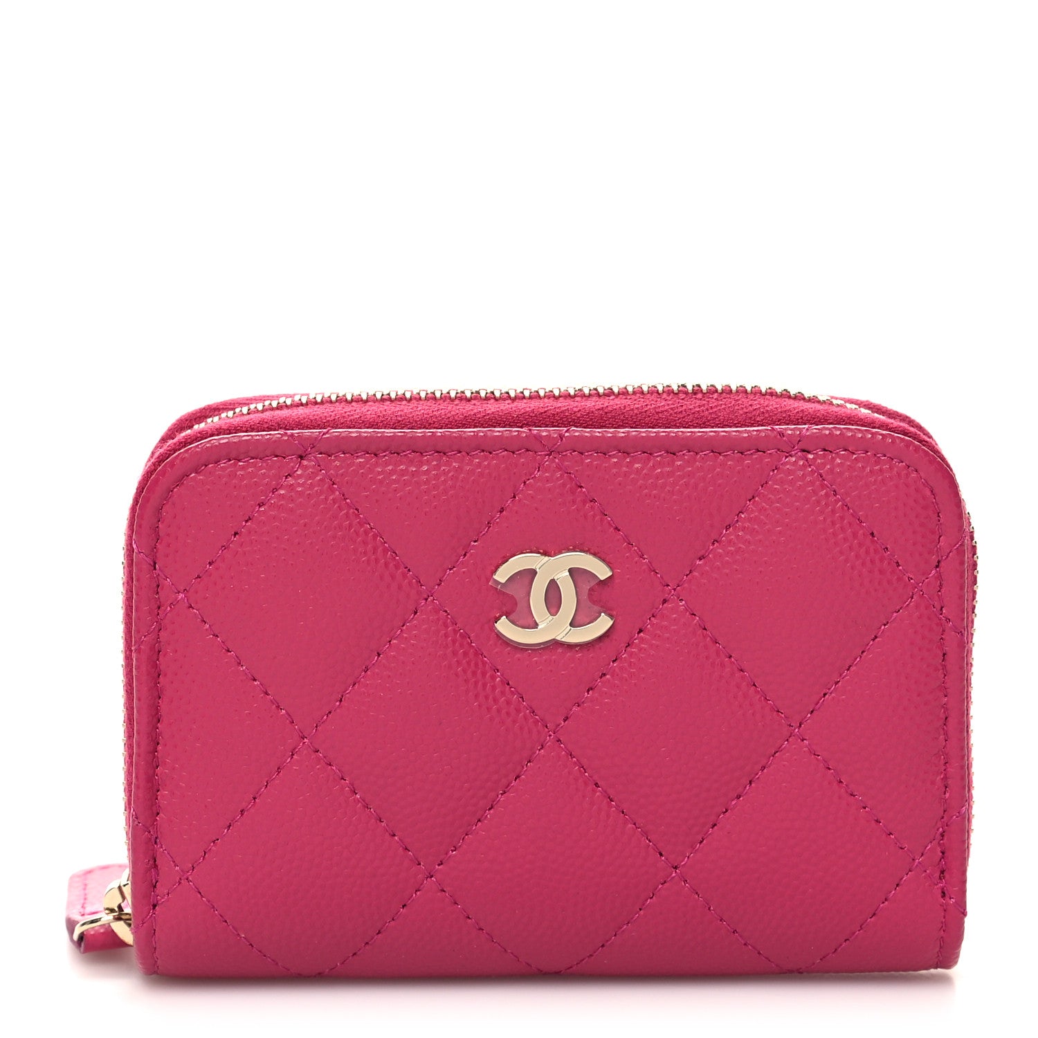 Chanel Caviar Quilted Zip Coin Purse Fuschia 1 of 8
