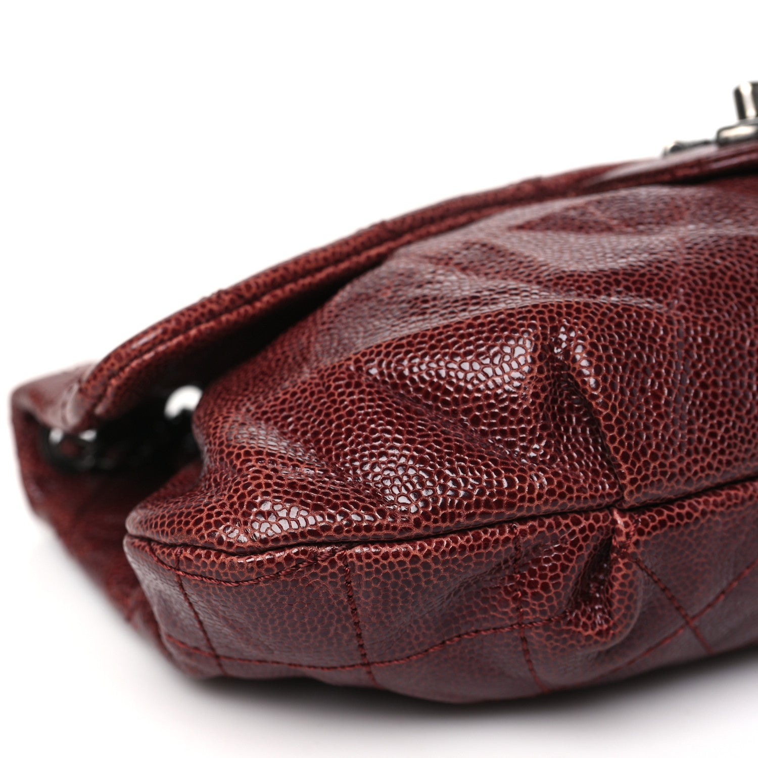 Chanel Caviar Quilted Medium Elastic Flap Bordeaux 9 of 11