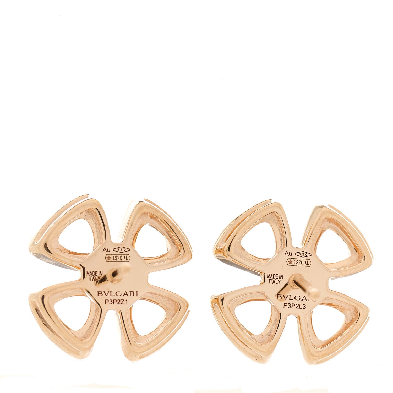Bulgari 18K Rose Gold Diamond Pave Fiorever Earrings 3 of 3