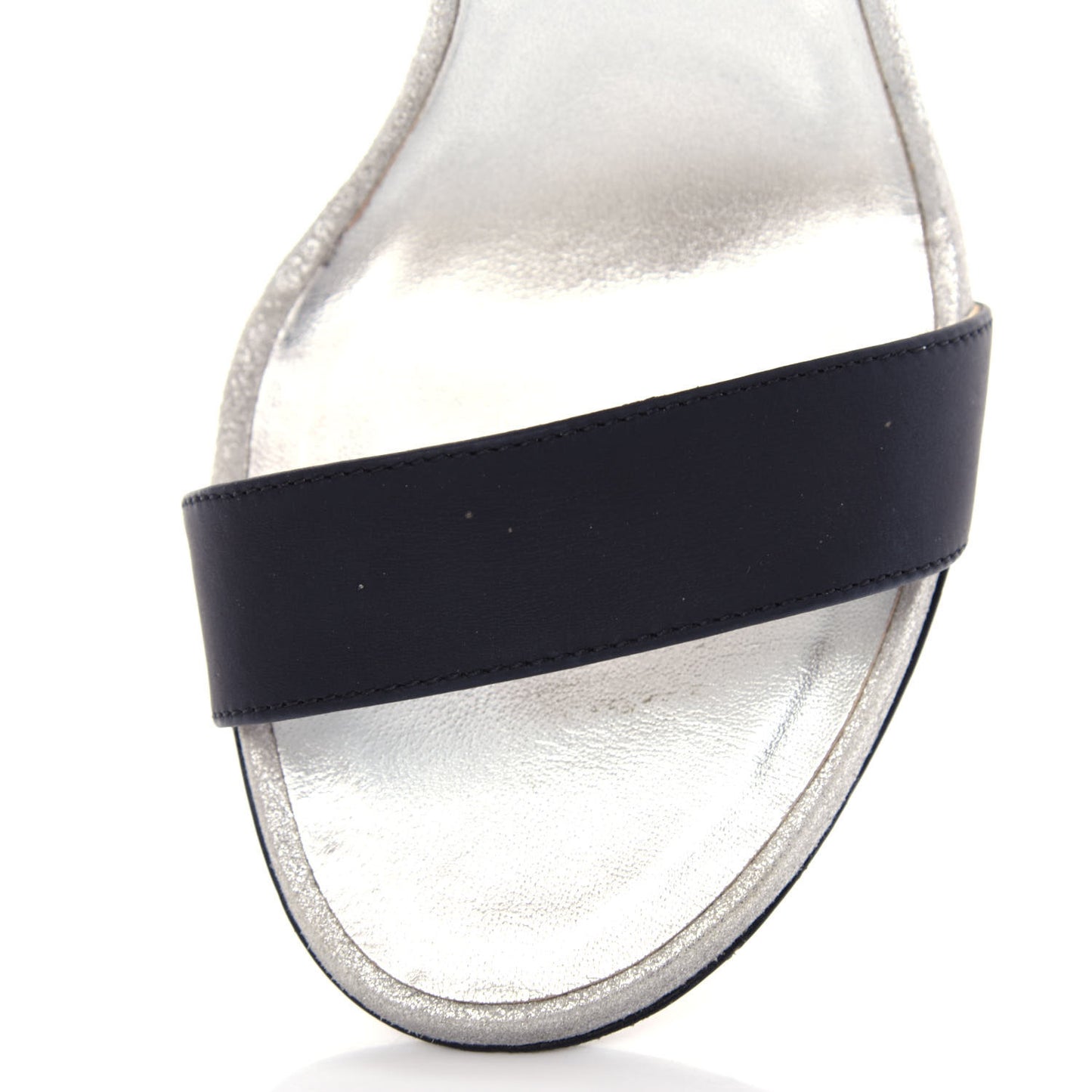 Metallic Lambskin CC Sandal 36 Silver Black