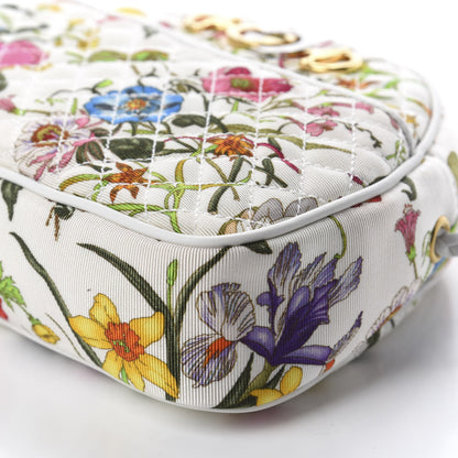 Gucci Canvas Flora Floral Trapuntata Small Zumi Dome Shoulder Bag White 7 of 11