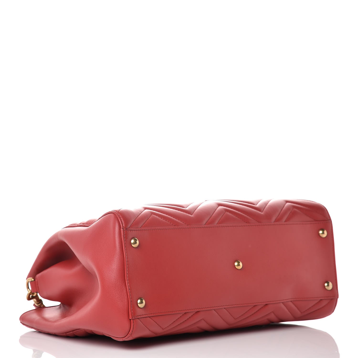 Gucci Calfskin Matelasse Medium GG Marmont Tote Hibiscus Red 5 of 13